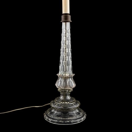 20TH CENTURY CUT CRYSTAL BALUSTER FORM TABLE LAMP