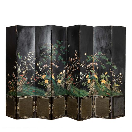 EDITH HILLS 8 PANEL TWO-SIDED SCREEN, CHINOISERIE