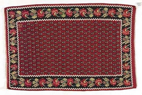 Rug with Floral Border 