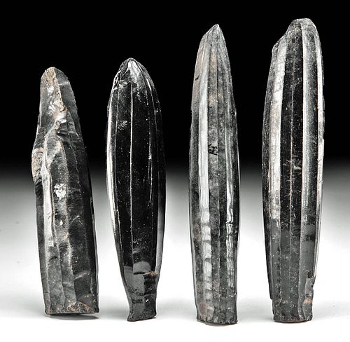 Four Colima Obsidian Cores