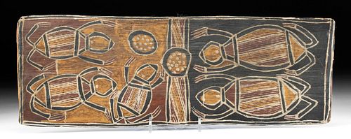 Australian Aboriginal Bark Painting by Bob Bilinyarro