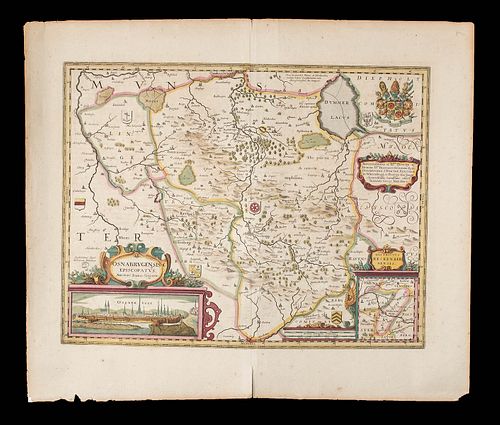 16th C. German Map of Osnabrugge by Gigas