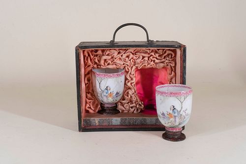 Pair of Chinese Porcelain Tea Bowls