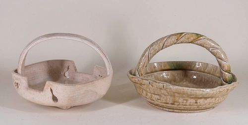 Two Japanese Ceramic Baskets