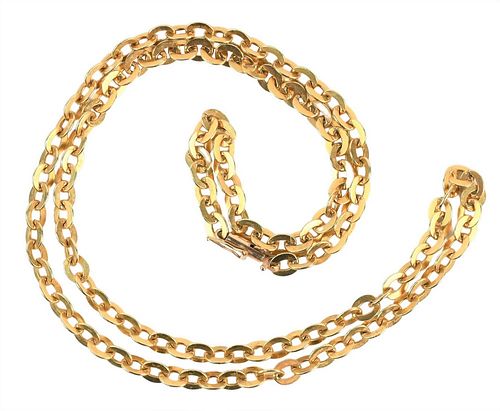 14 Karat Gold Chain, marked on the clasp, total length 23 1/2 inches, 17.5 grams.