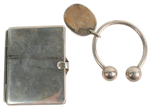 Two Tiffany & Company Pieces, to include a large key ring, along with a pocket photo holder marked Tiffany & Company, silver 925, 2 t.oz.
