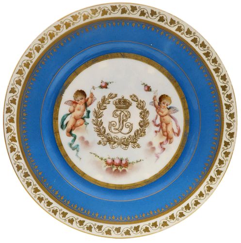 19th C. French Sevres Hand Painted Decorative Plate