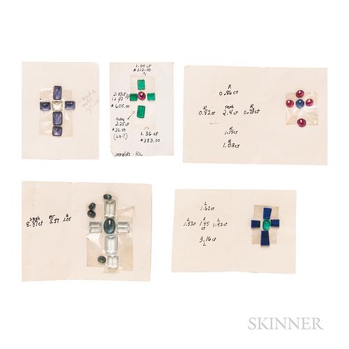 Collection of Unmounted Gemstone Designs for Crosses