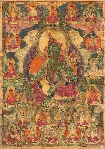 Thangka Depicting the Green Tara