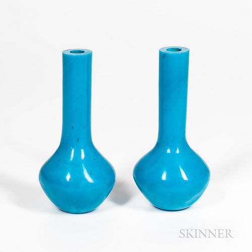 Pair of Blue Peking Glass Vases