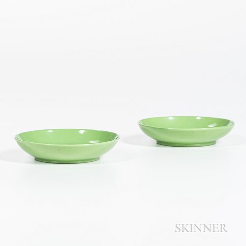 Pair of Monochrome Light Green-glazed Dishes