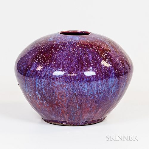 Large Flambe-glazed Jar