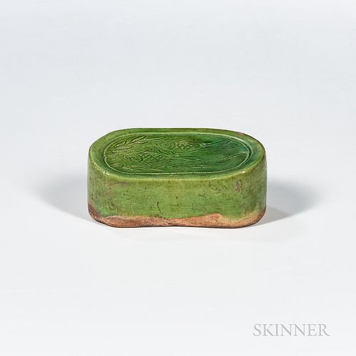 Green-glazed Pottery Wrist Rest