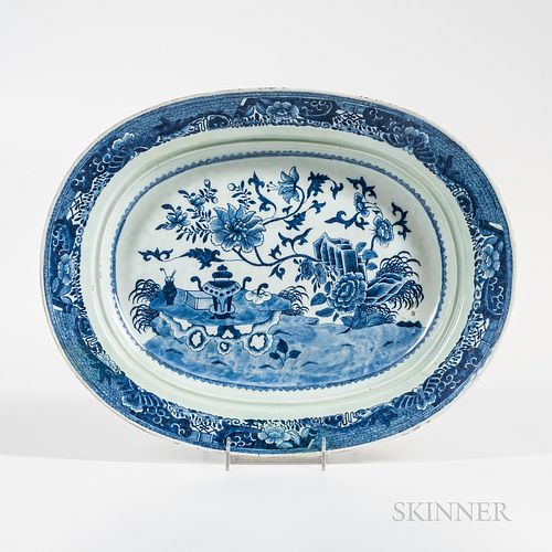 Blue and White Export Oval Platter