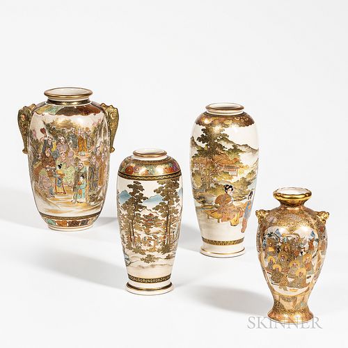 Four Satsuma Vases