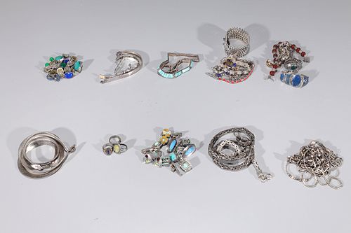 Large Group of Sterling Silver Jewelry