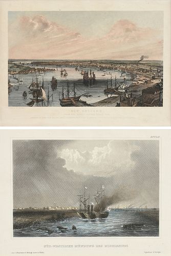 A GROUP OF THREE PRINTS, VIEWS OF THE MISSISSIPPI RIVER, 1828-1885,