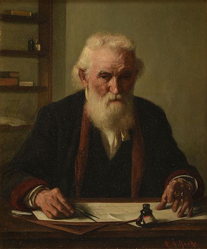 EDWARD A. RORKE (American 1856-1905) A PAINTING, "The Architect," 