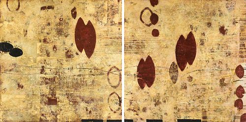 DAVID KIDD (American 20th/21st Century) A DIPTYCH PAINTING, "Tanis I," AND "Tanis II,"
