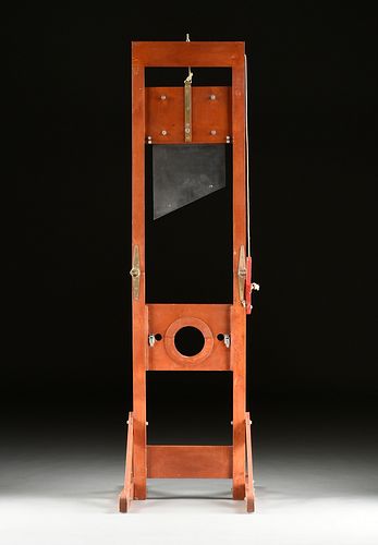 A MAGICIAN'S WOOD AND STAINLESS STEEL "GIANT GUILLOTINE," BY ABBOTT'S, OSBORNE PLAN, 1970s,