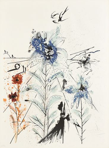 SALVADOR DALI (Spanish 1904-1989) A PRINT, "Flower Magician," NEW YORK, 1965,