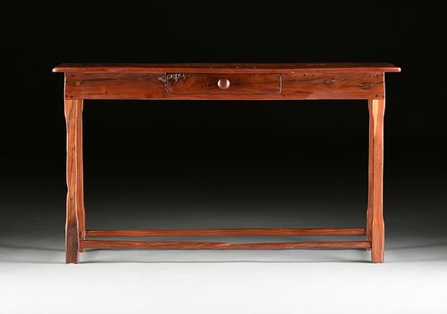 AN AFRICAN RECLAIMED BUBINGA WOOD CONSOLE TABLE, LATE 20TH CENTURY,