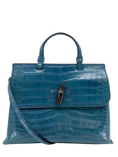 Gucci Daily Crocodile Top Handle Bag