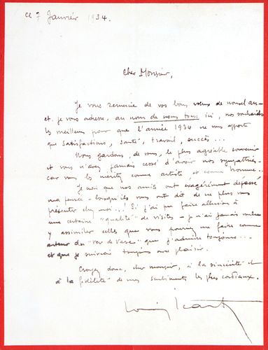 Louis Icart - Original Handwritten Letter