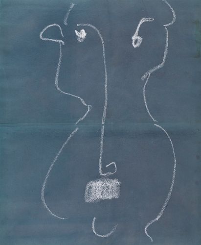 JORGE OTEIZA (Orio, Guipúzcoa, 1908 - San Sebastián, 2003). Untitled. Chalk on paper. Work reproduced in Jorge Oteiza "Dibujos, bocetos, college" II V
