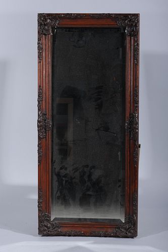 Antique Mirror with Detailed Wooden Frame