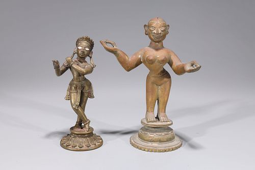 Two Antique Indian Bronze Statues