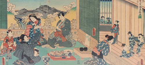 Japanese woodblock Triptych