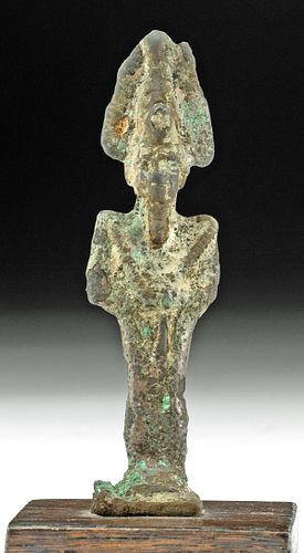 Egyptian Bronze Standing Osiris Amulet