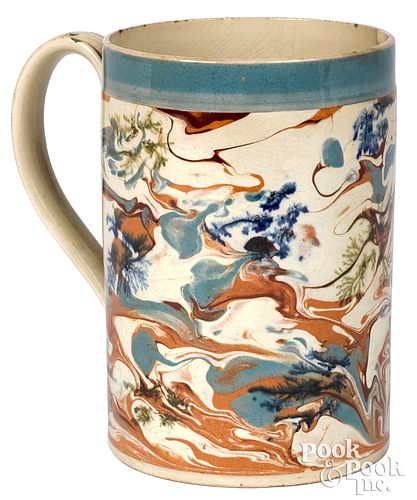 Mocha mug with marbleized glaze