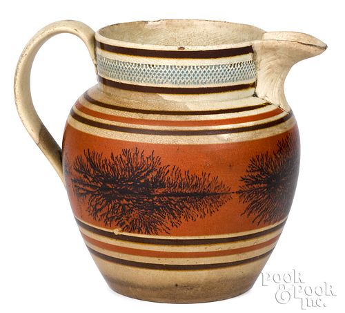 Mocha pitcher with seaweed decoration
