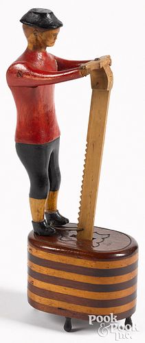 Unusual carved and painted figure of a gentleman