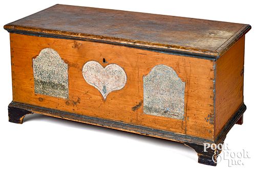 Pennsylvania painted pine dower chest, dated 1808