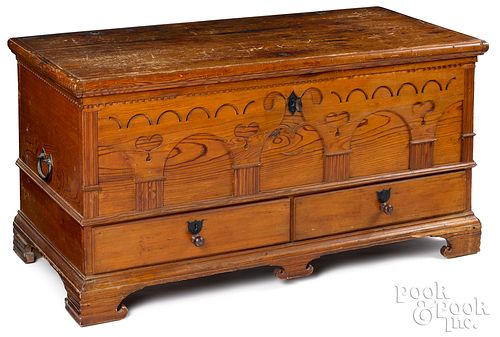 Southern hard pine blanket chest, ca. 1800