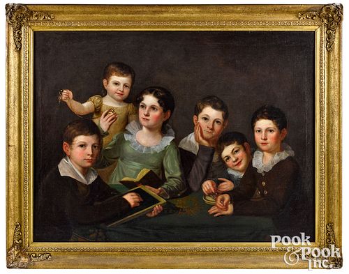 Bass Otis, oil on canvas family portrait