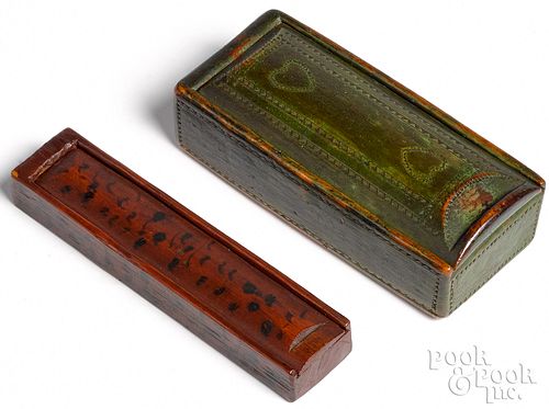 Two Pennsylvania painted slide lid boxes, 19th c.