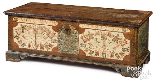Pennsylvania painted dower chest, dated 1789