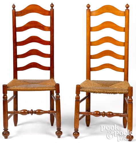 Delaware Valley five-slat ladderback dining chairs