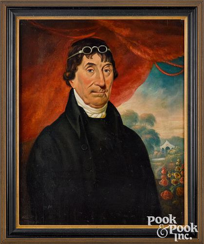 Oil on board portrait of a gentleman