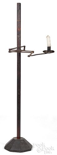 Wrought iron and pine adjustable weaver's lamp