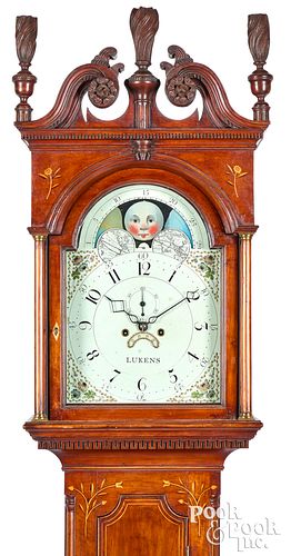 Pennsylvania Chippendale cherry tall case clock