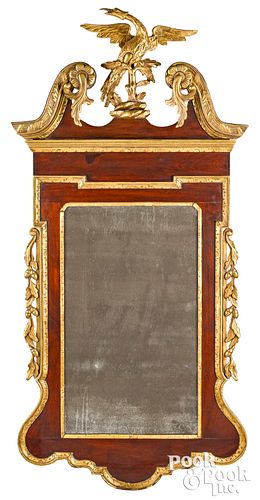 Mahogany and giltwood constitution mirror