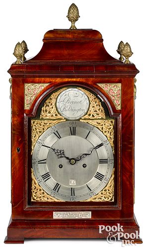 George III mahogany organ bracket clock