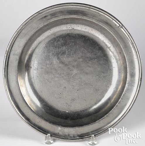 Middletown, Connecticut pewter deep dish, ca. 1770