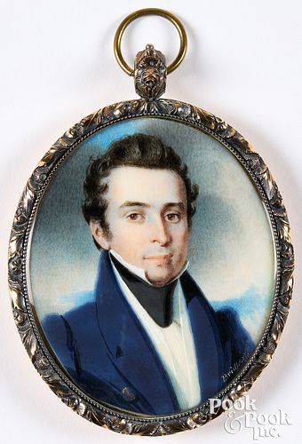 Hugh Bridport miniature watercolor portrait