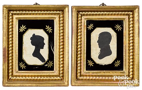 Pair of Peale's Museum hollowcut silhouettes